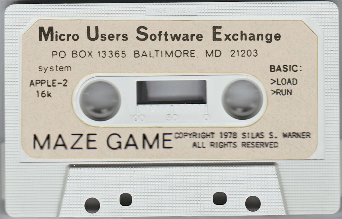 Media for Maze Game (Apple II)