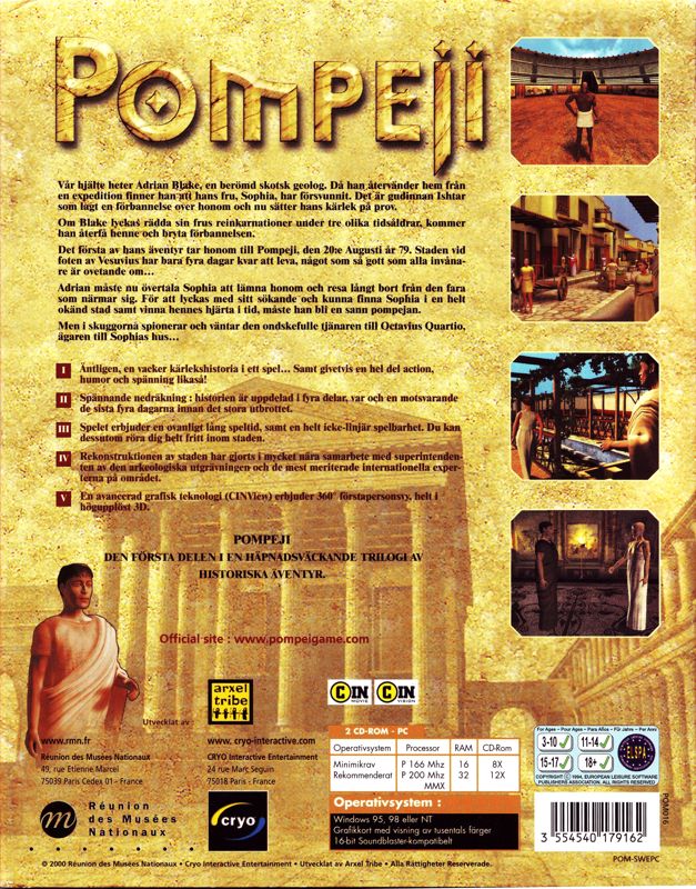 Back Cover for TimeScape: Journey to Pompeii (Windows)