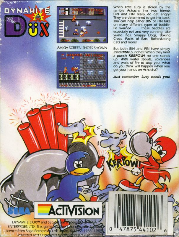Back Cover for Dynamite Düx (Commodore 64)