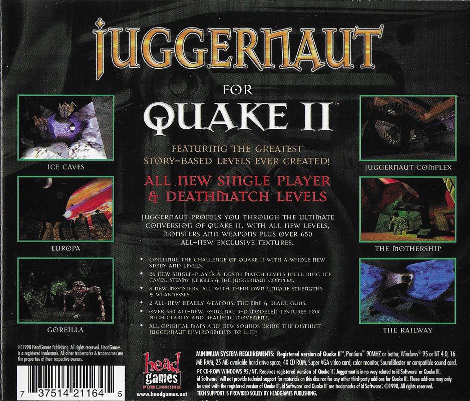 Other for Juggernaut: The New Story For Quake II (Windows): Jewel case back