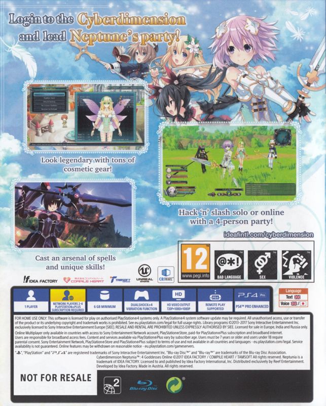 Other for Cyberdimension Neptunia: 4 Goddesses Online (Limited Edition) (PlayStation 4): Keep Case - Inside Left