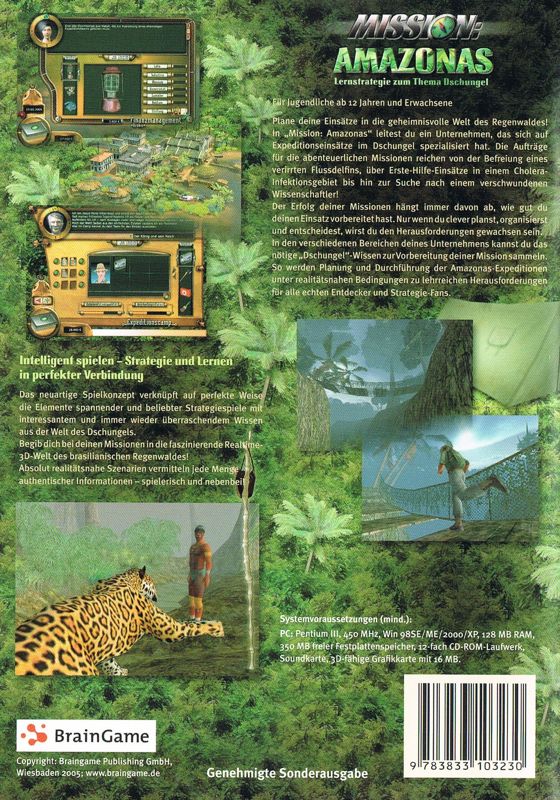 Back Cover for Mission Amazonas (Windows)