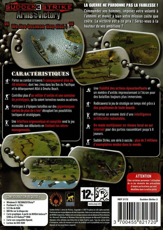 Other for Sudden Strike: Anthology (Windows): Keep Case - Sudden Strike 3: Arms for Victory - Back