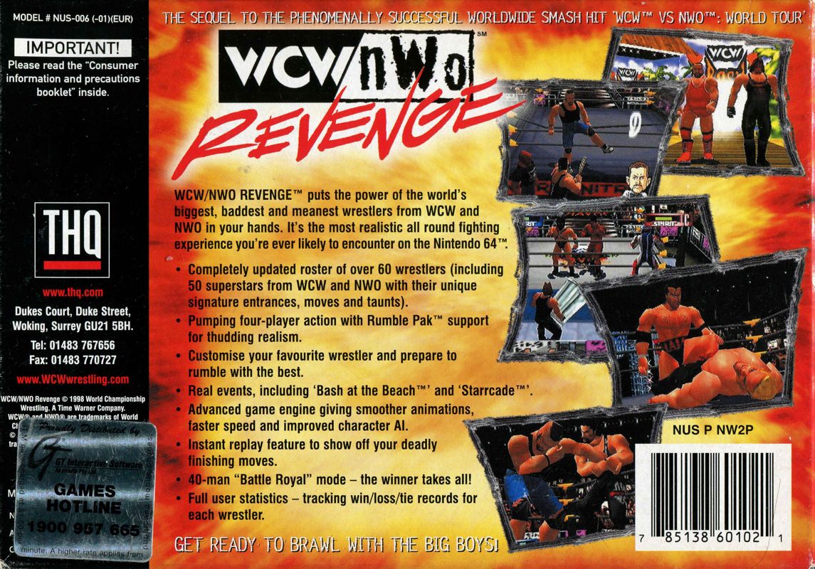 Back Cover for WCW/NWO Revenge (Nintendo 64)