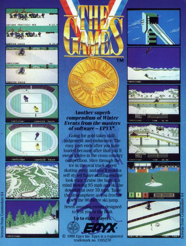 Back Cover for The Games: Winter Edition (Commodore 64)