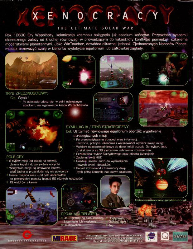 Back Cover for Xenocracy (Windows)