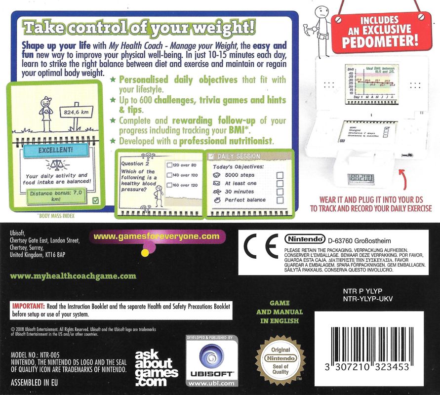 Other for My Weight Loss Coach (Nintendo DS): DS Case - Back