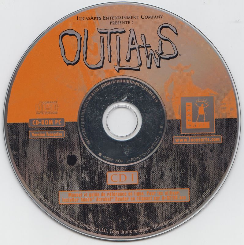Media for Day of the Tentacle / Outlaws / Sam & Max (DOS) ("LucasArts Collection Aventure-Action" release): Outlaws Disc 1