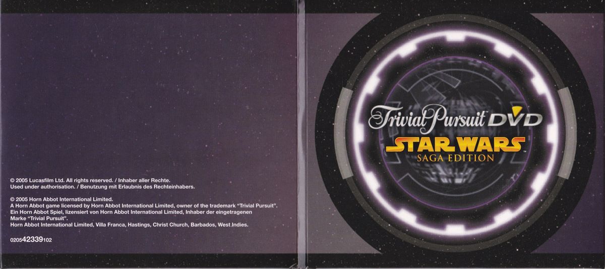 Other for Trivial Pursuit DVD: Star Wars Saga Edition (DVD Player): Card Disc Wallet: Front and Back