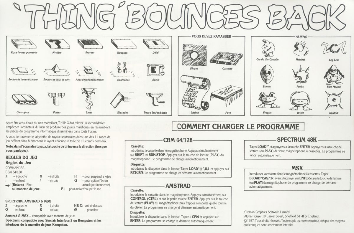 Manual for Coil Cop (ZX Spectrum): foldable instructions 2