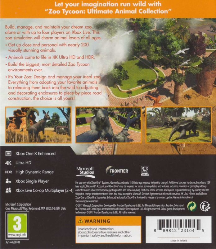 Zoo Tycoon: Ultimate Animal Collection cover or packaging material -  MobyGames