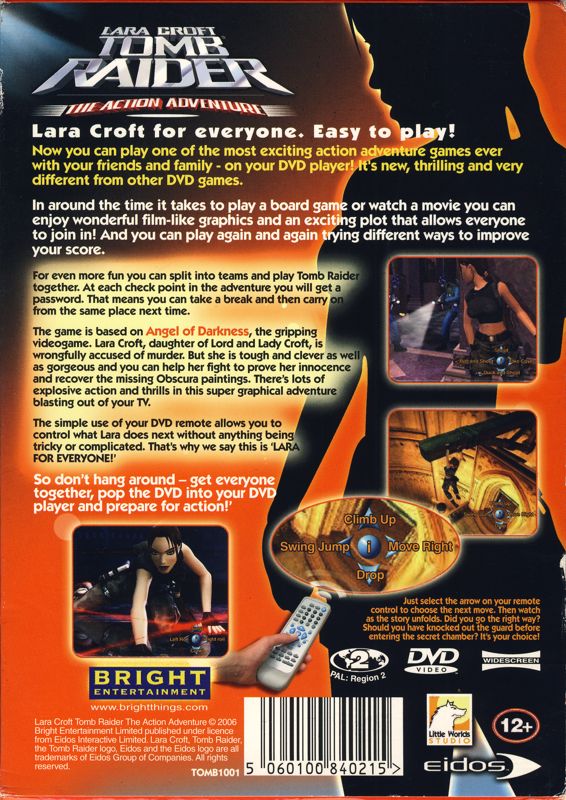 Other for Lara Croft: Tomb Raider - The Action Adventure (DVD Player): Slipcase - Back