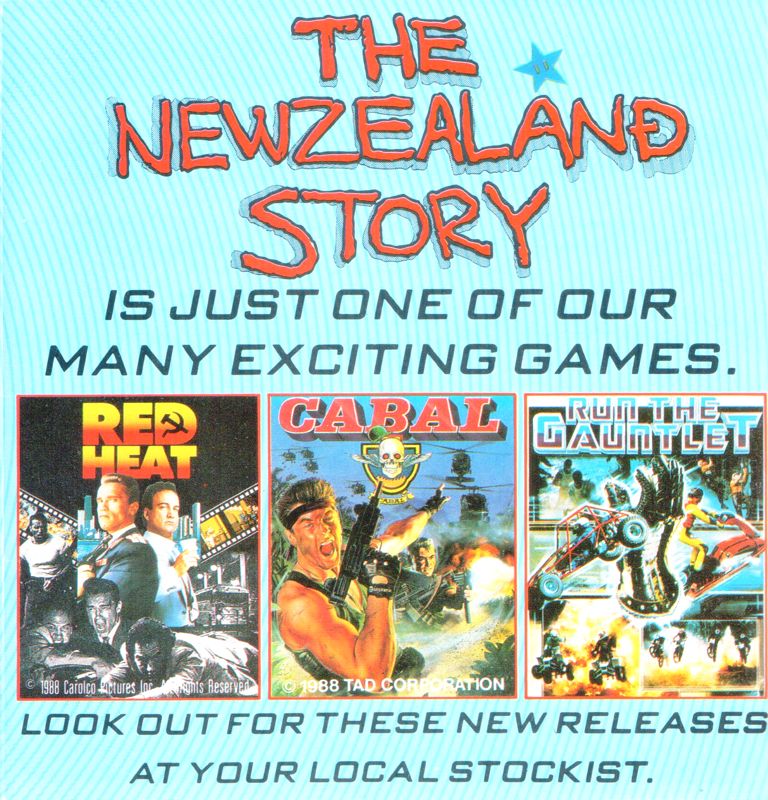 Other for The New Zealand Story (Amiga) (Free with the Amiga 500 Pack): Inlay