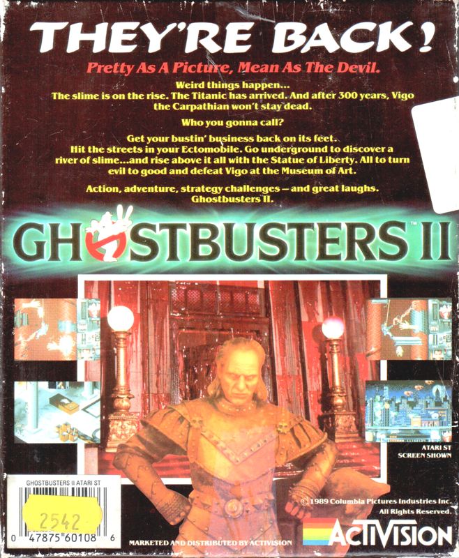 Back Cover for Ghostbusters II (Atari ST)