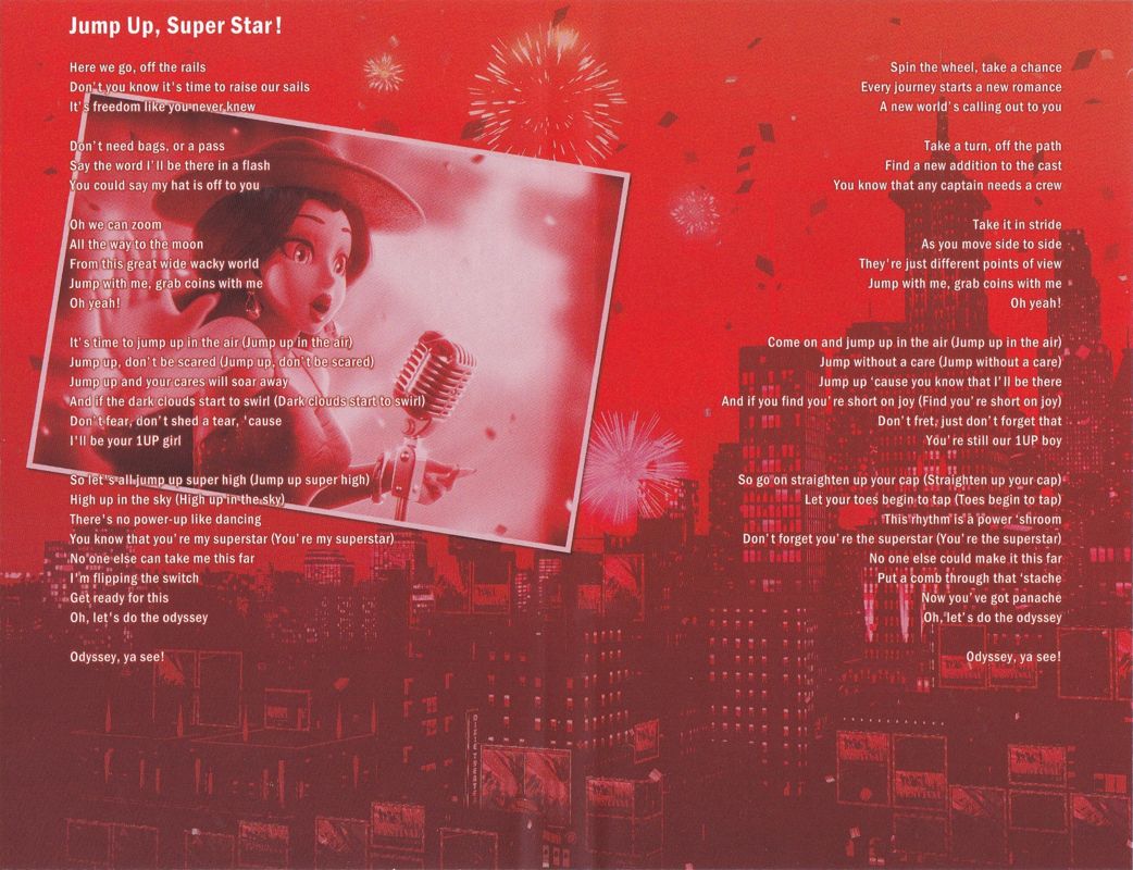 Inside Cover for Super Mario Odyssey (Nintendo Switch): Complete