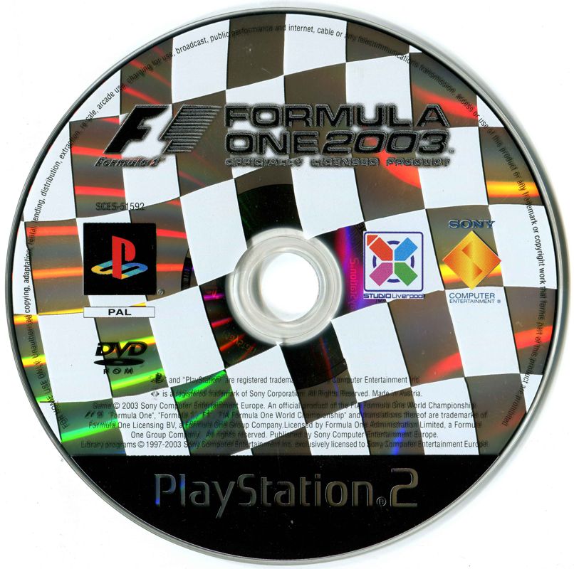 Media for Formula One 2003 (PlayStation 2)