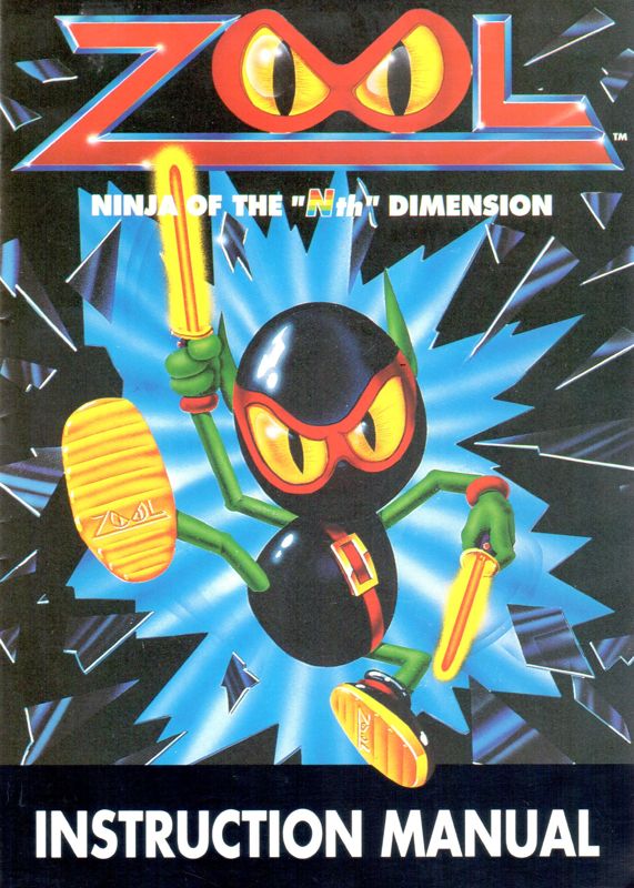 Manual for Zool (Amiga) (OEM release): Front