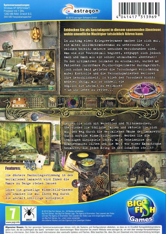 Back Cover for The Agency of Anomalies: Mystic Hospital (Windows)