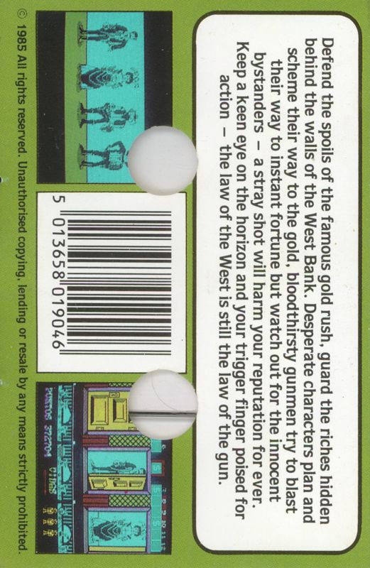 Back Cover for West Bank (ZX Spectrum) (Budget re-release (Gremlin 1st version))