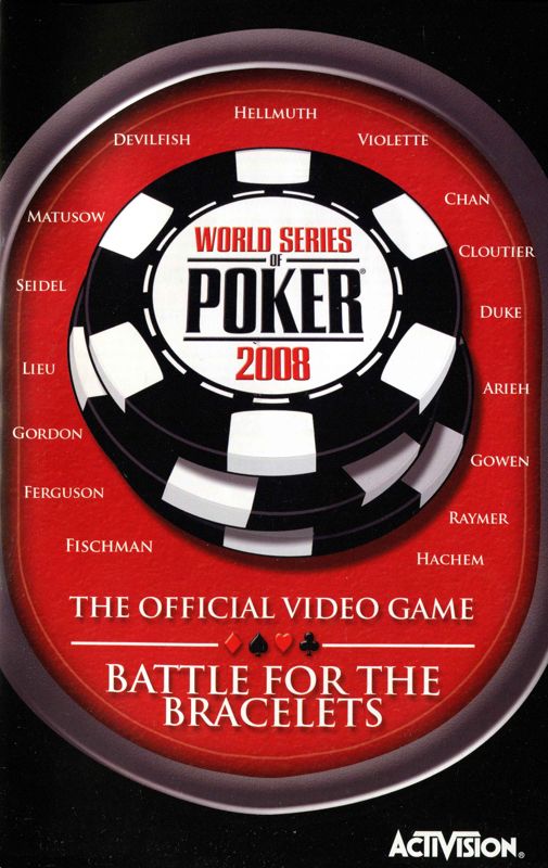 Manual for World Series of Poker 2008: Battle for the Bracelets (PlayStation 2): Front