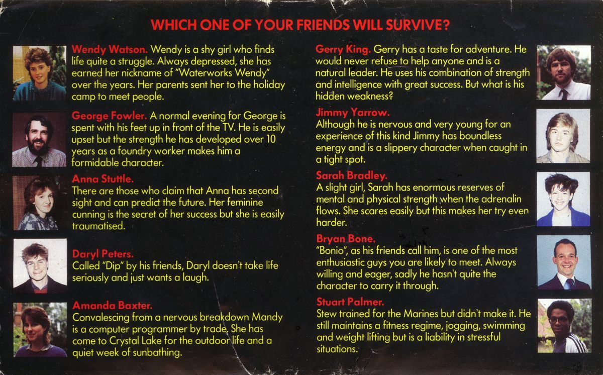 Inside Cover for Friday the 13th (ZX Spectrum)