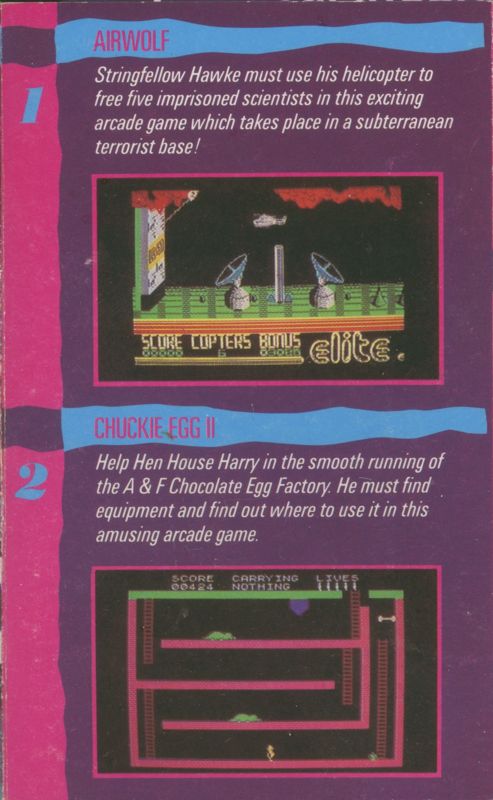Inside Cover for Now Games 2 (ZX Spectrum)
