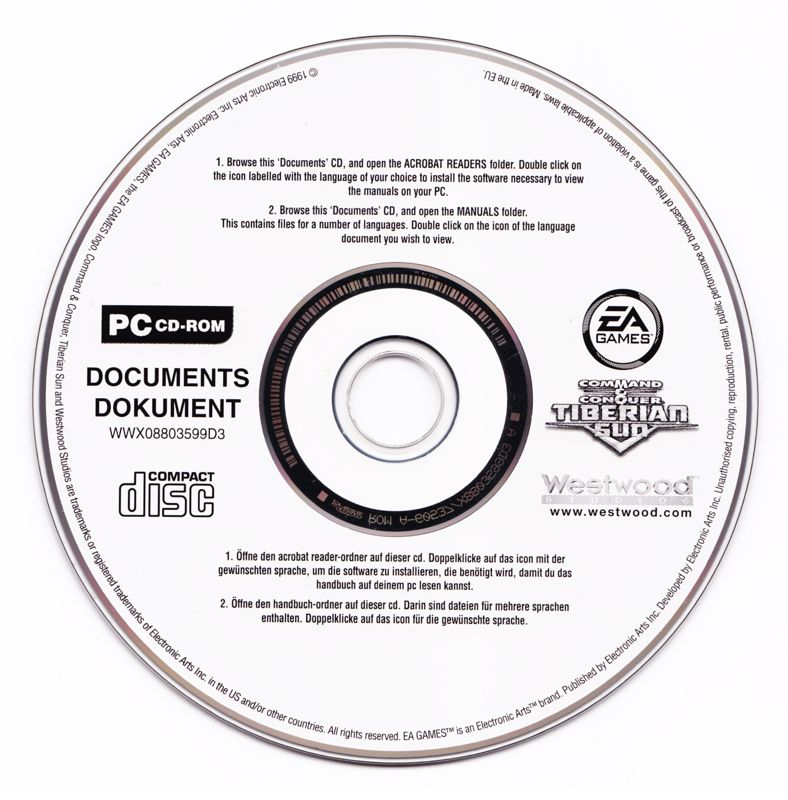 Media for Command & Conquer: Tiberian Sun (Windows) (EA Games Classics release): Disc 3 - Documents
