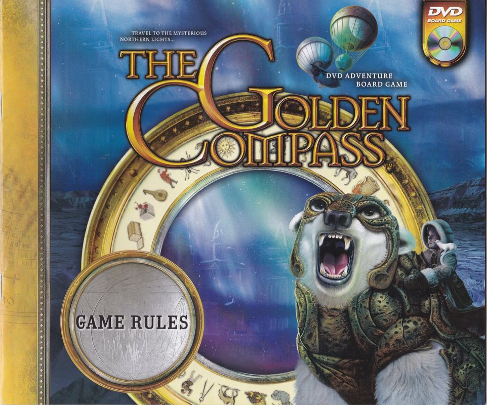 Manual for The Golden Compass: DVD Adventure Board Game (DVD Player) (This edition of the game comes in an embossed tin box): Front