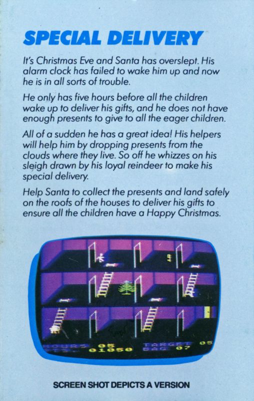 Inside Cover for Special Delivery: Santa's Christmas Chaos (ZX Spectrum) (Budget re-release (Sparklers: 199 Range)): side A, I (next front cover)