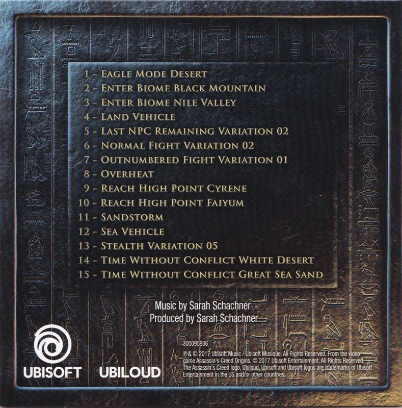 Soundtrack for Assassin's Creed: Origins (Deluxe Edition) (PlayStation 4): Slipcase - Back