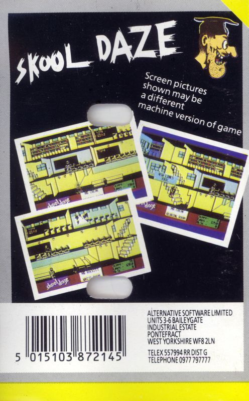 Back Cover for Skool Daze (ZX Spectrum) (Budget re-release (Alternative Software Ltd: 199 Range))