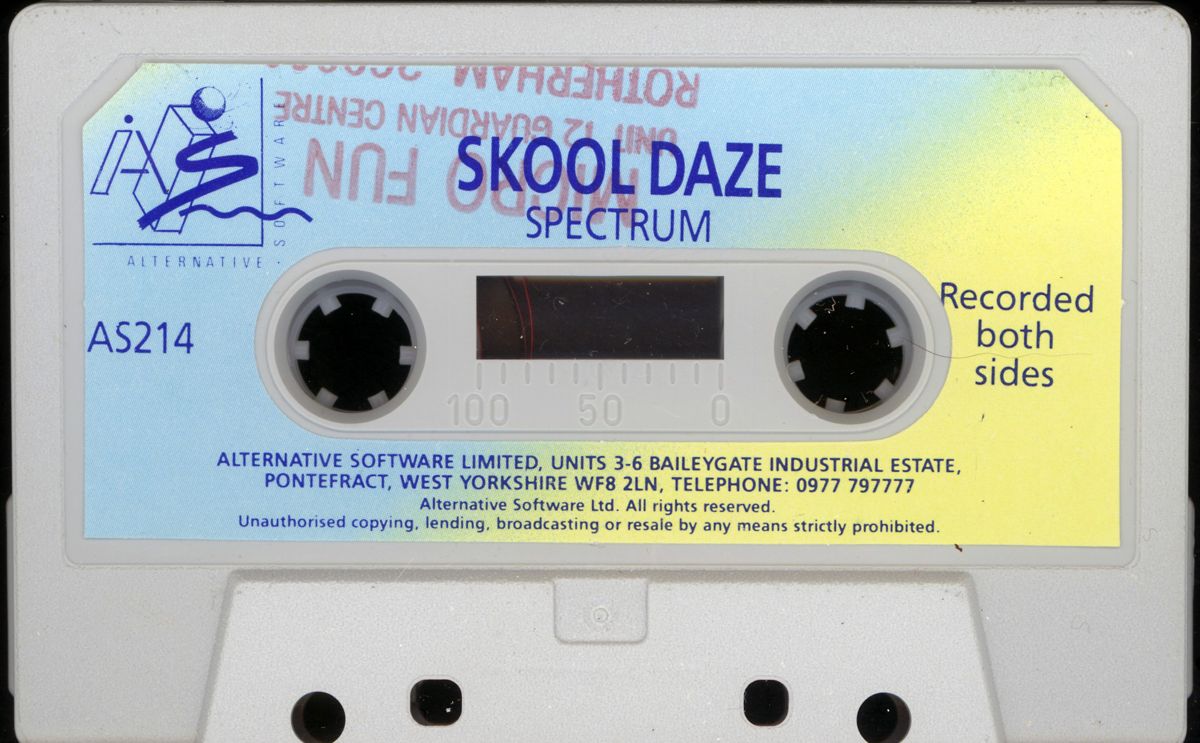 Media for Skool Daze (ZX Spectrum) (Budget re-release (Alternative Software Ltd: 199 Range))