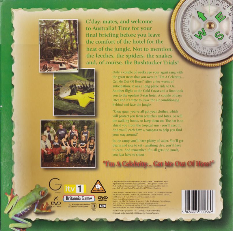 Back Cover for I'm A Celebrity Get Me Out Of Here! (DVD Player)