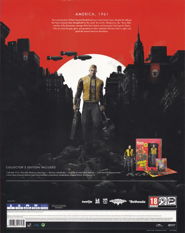 Back Cover for Wolfenstein II: The New Colossus (Collector's Edition) (PlayStation 4)