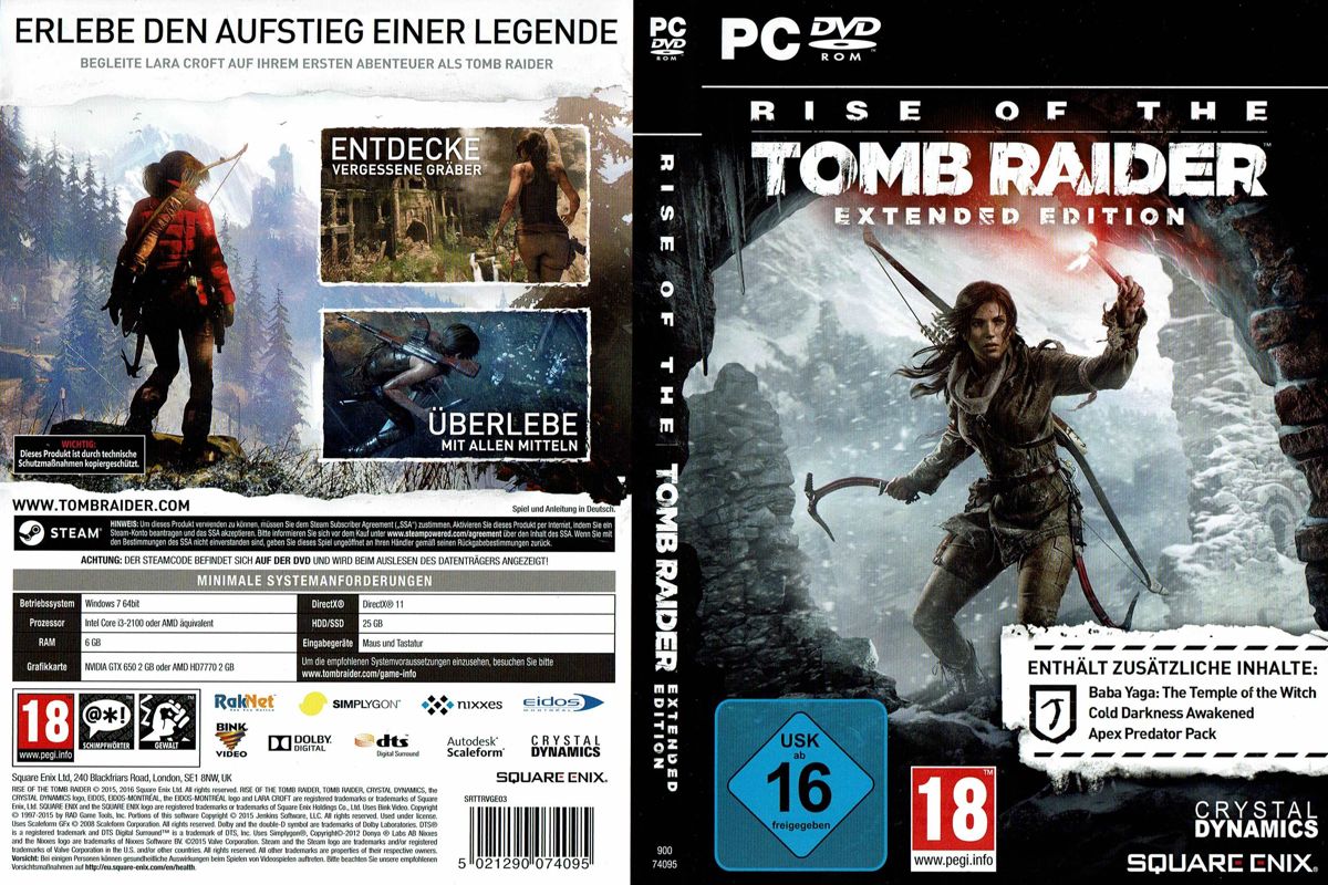 Rise Of The Tomb Raider: Extended Edition Cover Or Packaging Material ...