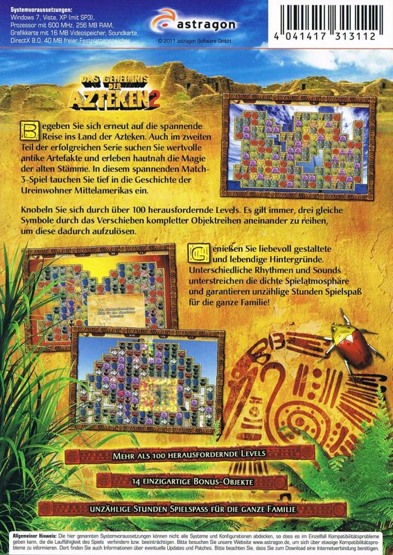 Back Cover for Das Geheimnis der Azteken 2 (Windows)