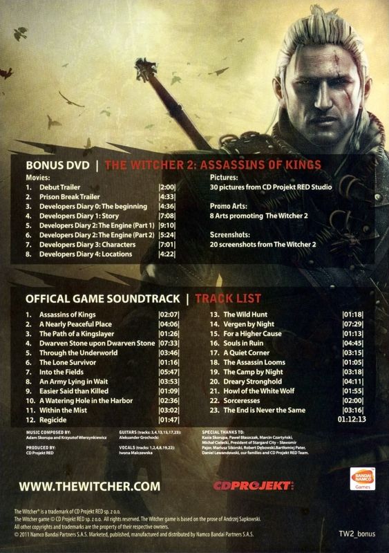 Other for The Witcher 2: Assassins of Kings (Windows): Keep Case - back