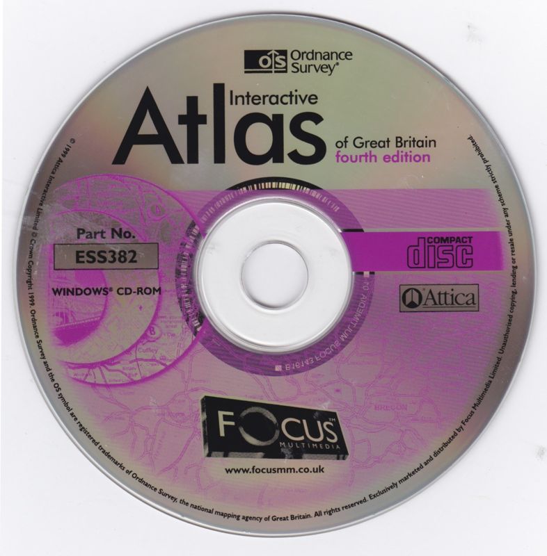 Media for The Ordnance Survey Interactive Atlas of Great Britain: Fourth Edition (included game) (Windows) (Focus Multimedia release)