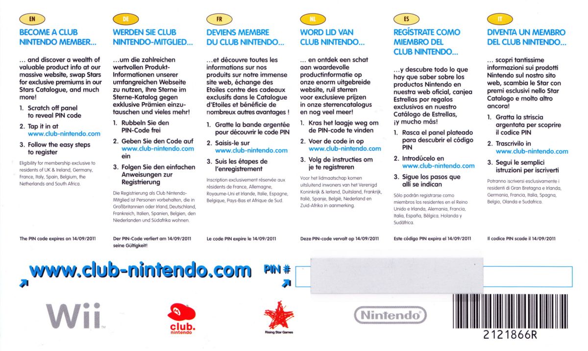 Other for Harvest Moon: Magical Melody (Wii): VIP Stars - Back