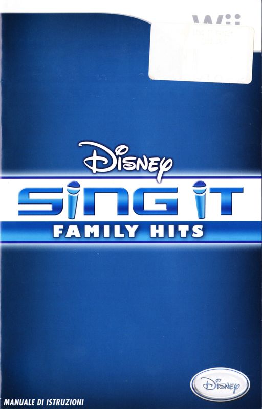 Manual for Disney Sing It: Family Hits (Wii): Front