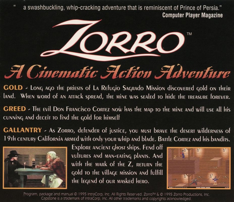 Other for Zorro (DOS): Jewel Case - Back