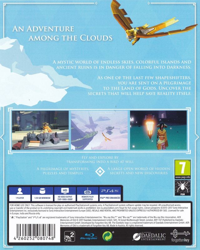 Back Cover for Aer: Memories of Old (PlayStation 4)