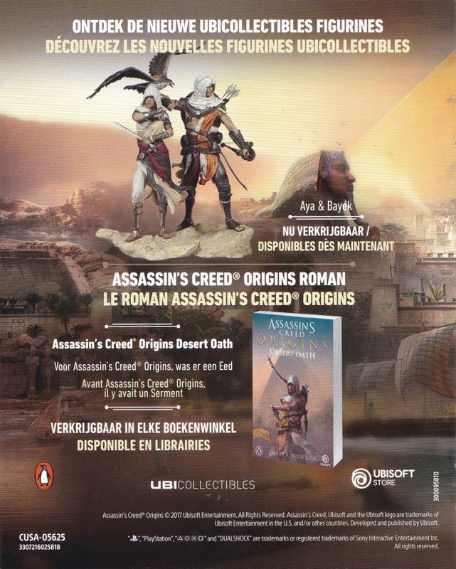 Manual for Assassin's Creed: Origins (Deluxe Edition) (PlayStation 4): Back