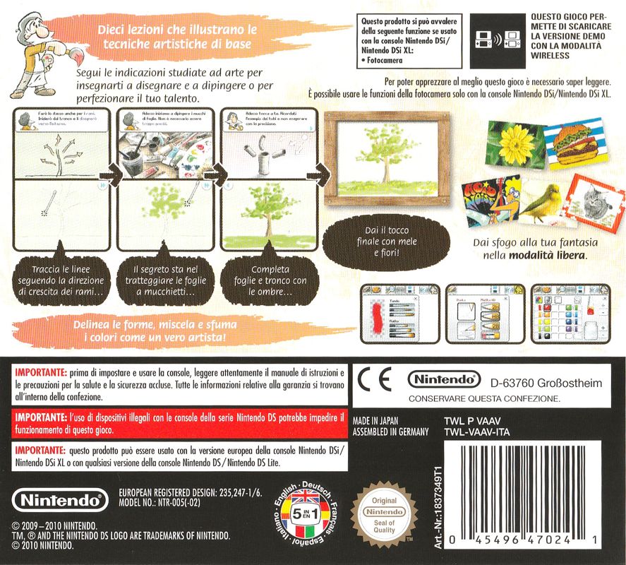 Back Cover for Art Academy (Nintendo DS)
