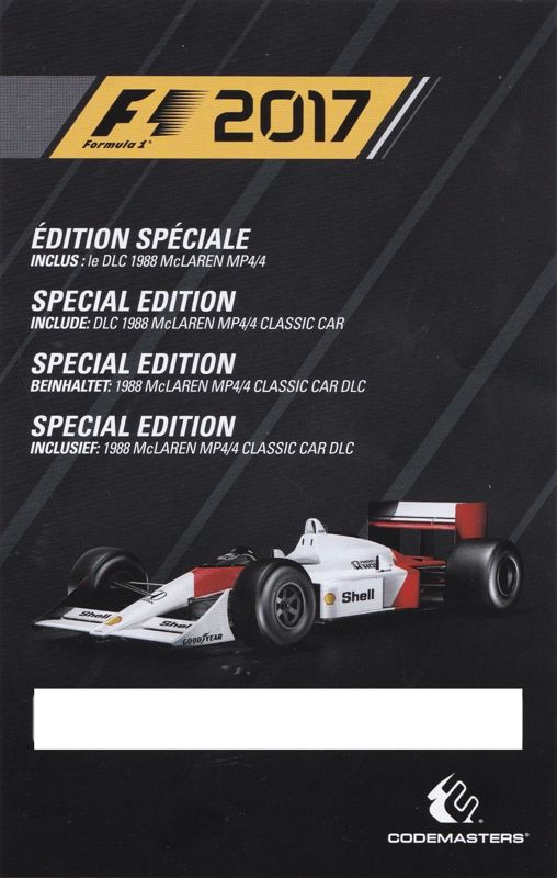 Other for F1 2017: Special Edition (Windows): DLC Flyer - Front