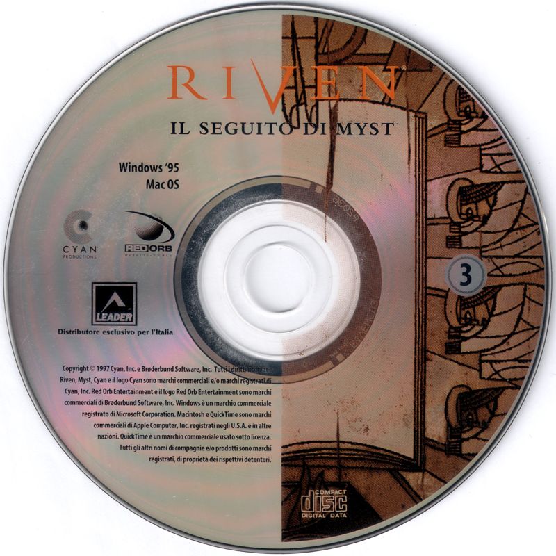 Media for Riven: The Sequel to Myst (Macintosh and Windows): Disc 3