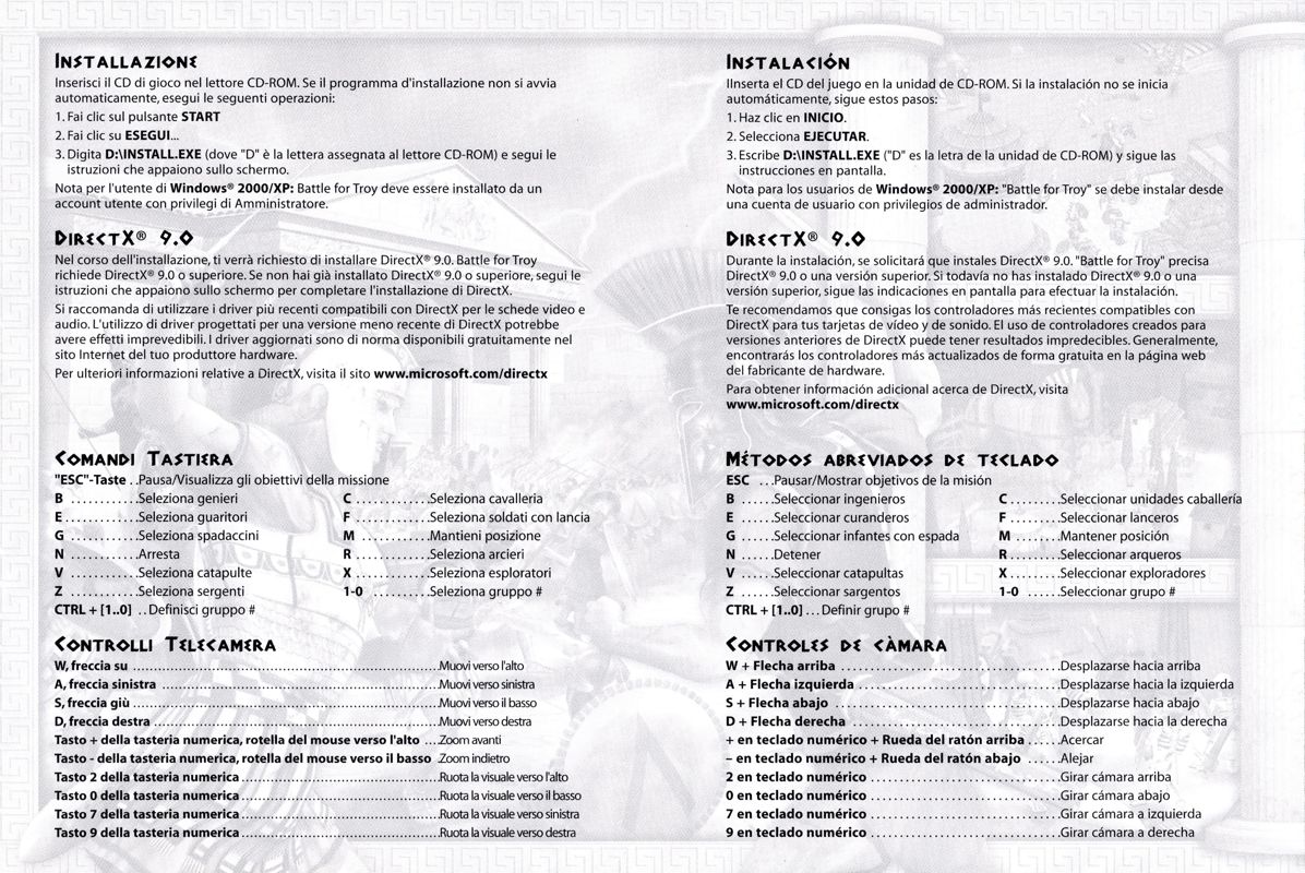 Reference Card for Battle for Troy (Windows): Inside Cover