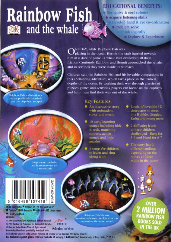 Back Cover for Rainbow Fish and the Whale (Windows)