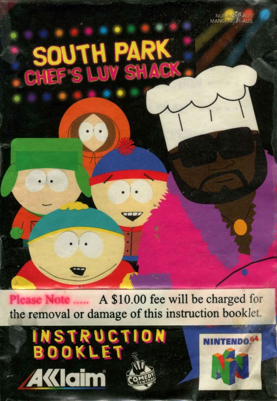 Manual for South Park: Chef's Luv Shack (Nintendo 64): Front