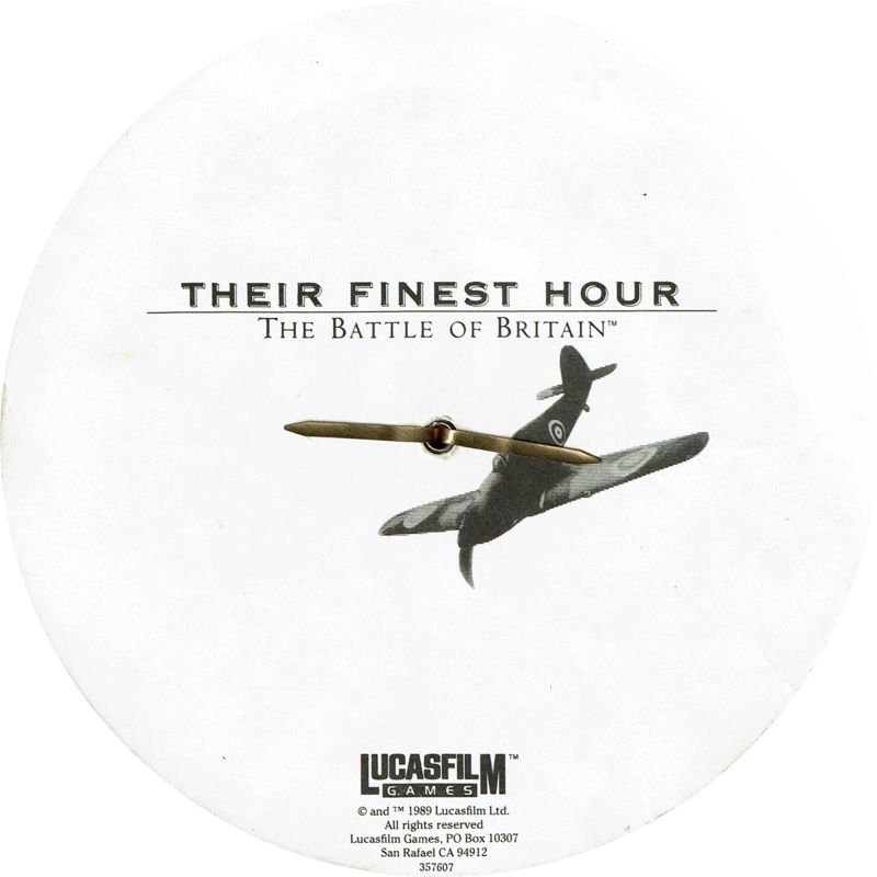 Extras for Their Finest Hour: The Battle of Britain (DOS) (Different Disk Art): Code Wheel - Back